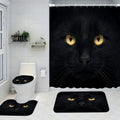 4pc Black Cat shower curtain set