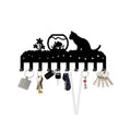 Adorable Cat Metal Wall Rack with 10 Hooks,