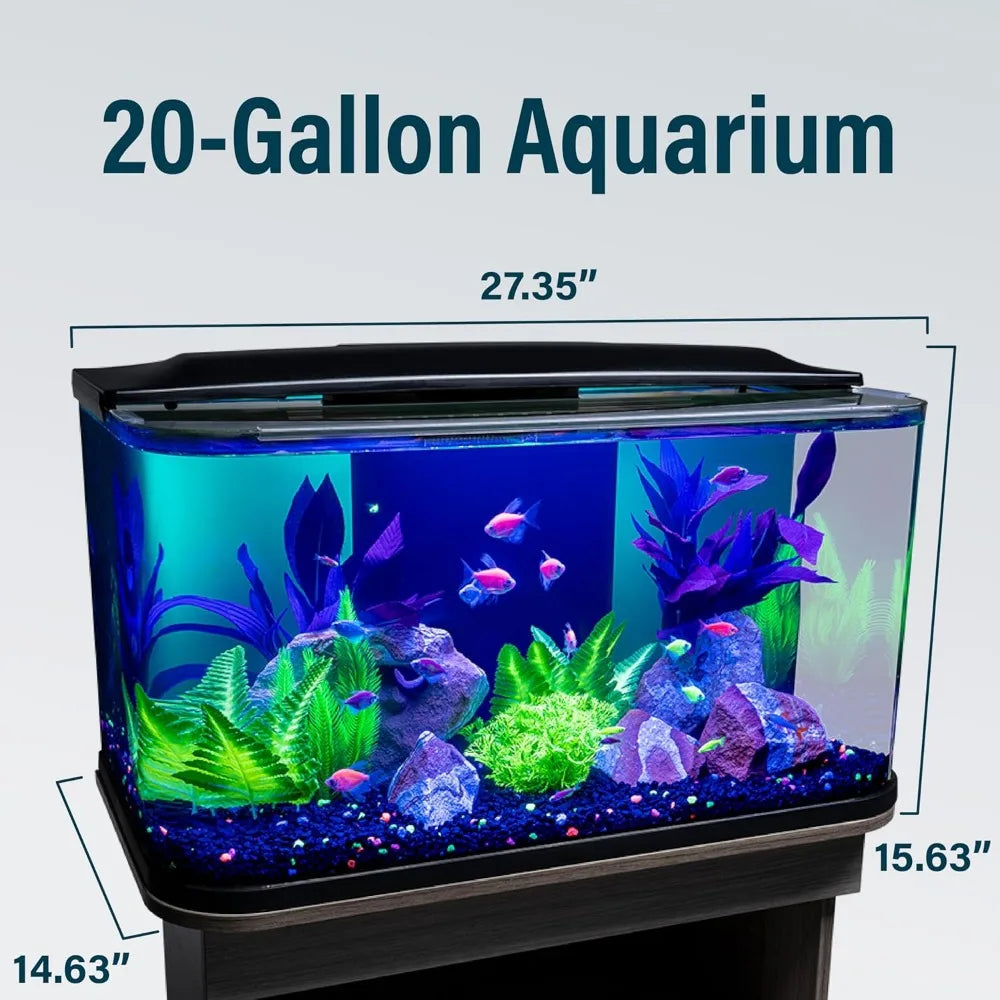 20 Gallon Glass Aquarium Kit with LED Lighting