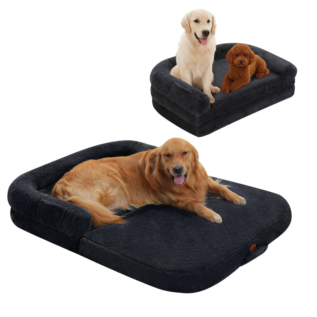 Foldable Dog Bed, Plush Pet Couch