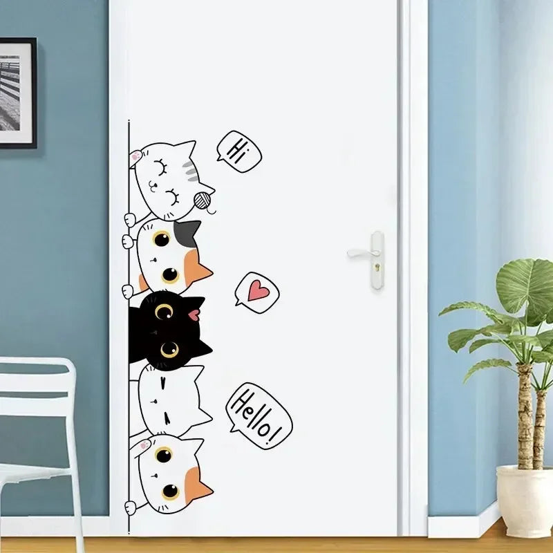 1pc Kitten Door/wall Sticker Decoration