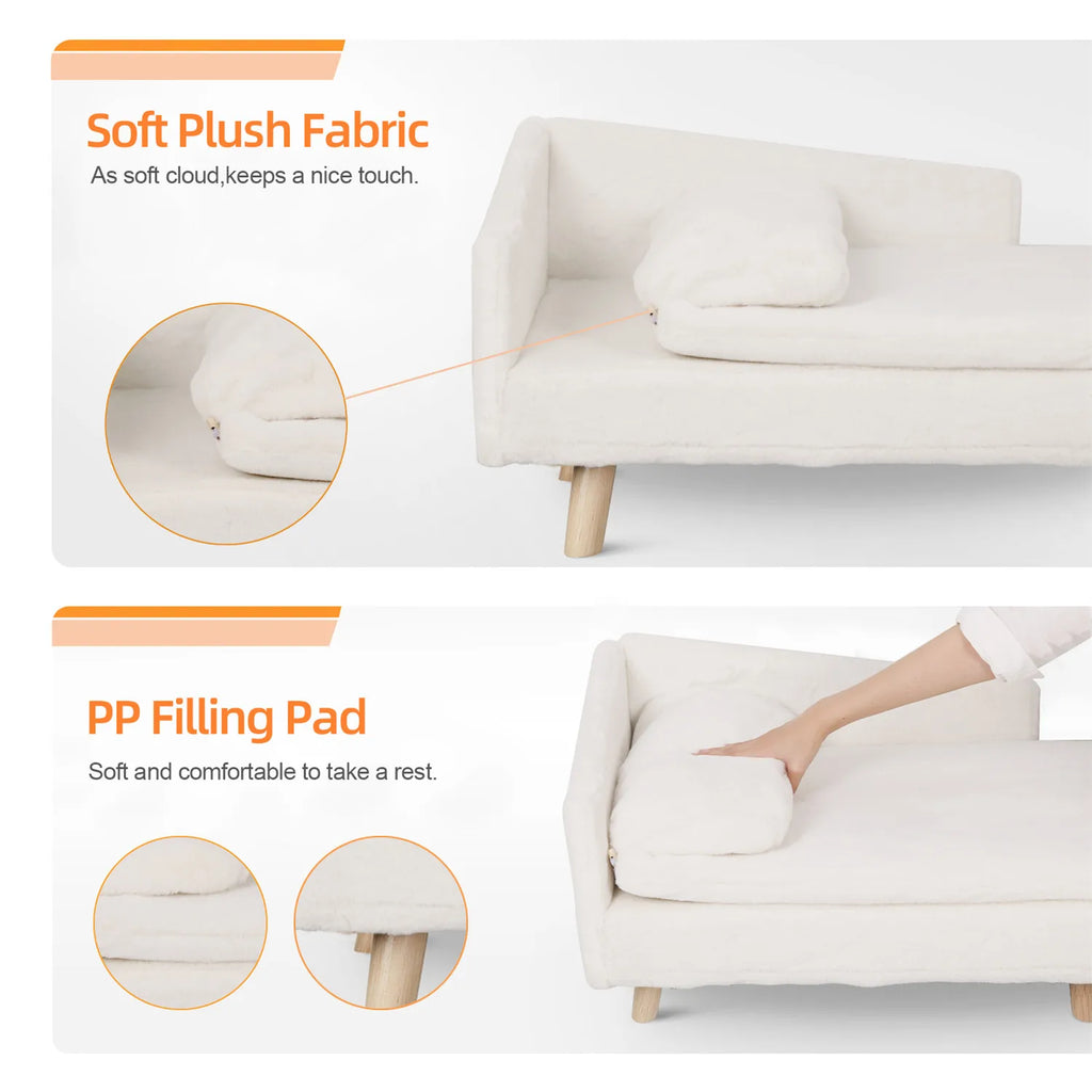Elevated Pet SOFA Nordic Pet Stool with Wooden Legs
