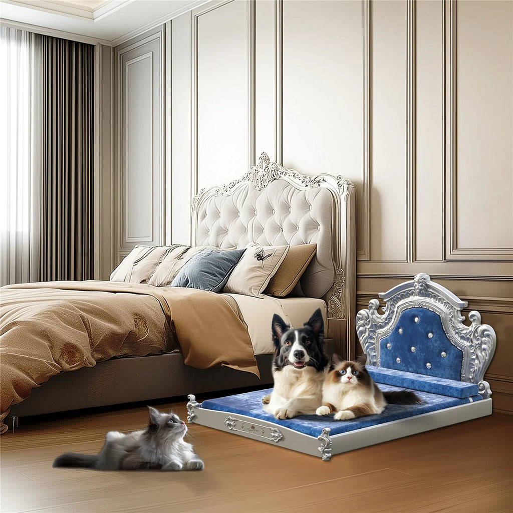 Noble Pet Luxury Bed with Headboard, Dutch Velvet