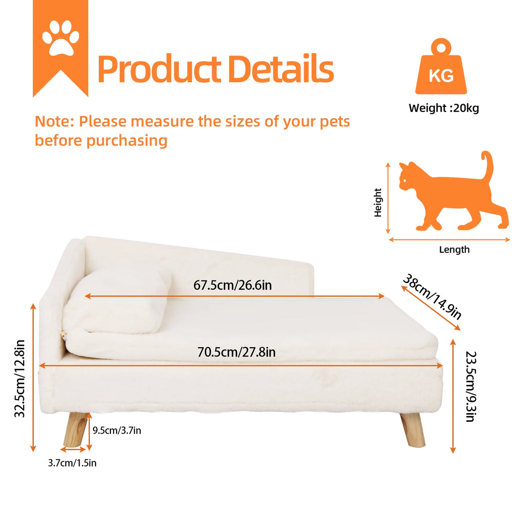 Elevated Pet SOFA Nordic Pet Stool with Wooden Legs