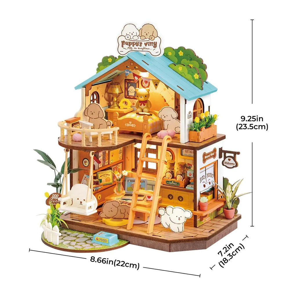 Robotime DIY Puppy's Cozy House Miniature Kits for Kids